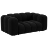 Černá sametová dvoumístná pohovka Micadoni Lupine 170 cm