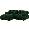 Lahvově zelená sametová rohová pohovka MICADONI Bellis 188 cm, levá