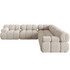 Světle béžová čalouněná rohová pohovka MICADONI Bellis 282 cm