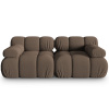 Hnědá čalouněná dvoumístná pohovka MICADONI Bellis 188 cm