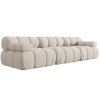 Světle béžová čalouněná trojmístná pohovka MICADONI Bellis 282 cm