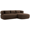Hnědá sametová rohová pohovka Windsor & Co Aldrin 225 cm, pravá