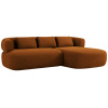 Terakotově oranžová sametová rohová pohovka Windsor & Co Aldrin 225 cm, pravá