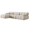Světle béžová čalouněná rohová pohovka MICADONI Bellis 282 cm, levá