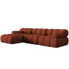 Terakotově oranžová čalouněná rohová pohovka MICADONI Bellis 282 cm, levá