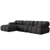 Šedá čalouněná rohová pohovka MICADONI Bellis 282 cm, levá