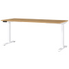 Bílý výškově nastavitelný pracovní stůl Germania Mailand 180 x 80 cm s dubovým dekorem