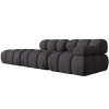 Šedá čalouněná čtyřmístná pohovka MICADONI Bellis 282 cm, levá