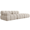 Světle béžová čalouněná čtyřmístná pohovka MICADONI Bellis 282 cm, pravá