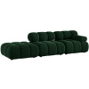 Lahvově zelená sametová čtyřmístná pohovka MICADONI Bellis 282 cm, levá