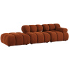 Terakotově oranžová sametová čtyřmístná pohovka MICADONI Bellis 282 cm, levá