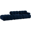 Královsky modrá sametová čtyřmístná pohovka MICADONI Bellis 282 cm, levá