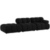 Černá sametová čtyřmístná pohovka MICADONI Bellis 282 cm, levá