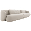 Krémově bílá sametová čtyřmístná pohovka Cosmopolitan Design Camden 304 cm