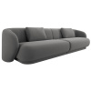 Šedá sametová čtyřmístná pohovka Cosmopolitan Design Camden 304 cm