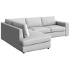 Světle šedá čalouněná rohová pohovka Baga 297 cm, levá