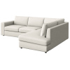 Krémově bílá čalouněná rohová pohovka Baga 297 cm, pravá