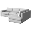 Světle šedá čalouněná rohová pohovka Baga 297 cm, pravá