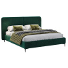 Zelená sametová dvoulůžková postel Catania 180 x 200 cm