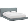 Světle modrá čalouněná dvoulůžková postel MICADONI Linea 180 x 200 cm