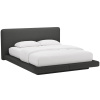 Tmavě šedá čalouněná dvoulůžková postel MICADONI Linea 180 x 200 cm