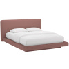 Růžová čalouněná dvoulůžková postel MICADONI Linea 180 x 200 cm