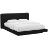 Černá čalouněná dvoulůžková postel MICADONI Linea 180 x 200 cm
