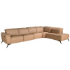 Světle hnědá kožená rohová pohovka No. 6280, 376 cm, pravá