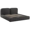 Tmavě šedá bouclé dvoulůžková postel Micadoni Martina 180 x 200 cm s úložným prostorem