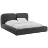 Tmavě šedá bouclé dvoulůžková postel Micadoni Martina 180 x 200 cm s úložným prostorem