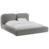Šedá bouclé dvoulůžková postel Micadoni Martina 180 x 200 cm s úložným prostorem