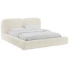 Krémově bílá bouclé dvoulůžková postel Micadoni Martina 180 x 200 cm s úložným prostorem
