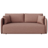Růžová čalouněná trojmístná rozkládací pohovka Chaum 220 cm