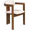 Ořechová jídelní židle Angel Cerdá No. 4194 s bílým čalouněním