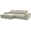 Béžová kožená rohová pohovka Leonard 274 cm, levá