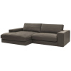 Hnědá kožená rohová pohovka Leonard 274 cm, levá