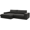 Černá kožená rohová pohovka Leonard 274 cm, levá