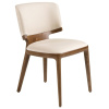 Krémová koženková jídelní židle Angel Cerdá No. 4206
