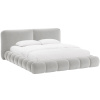 Světle šedá sametová dvoulůžková postel MICADONI Solange 160 x 200 cm