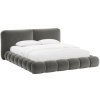 Tmavě šedá sametová dvoulůžková postel MICADONI Solange 180 x 200 cm