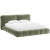Zelená sametová dvoulůžková postel MICADONI Solange 180 x 200 cm