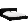 Černá sametová dvoulůžková postel MICADONI Solange 180 x 200 cm