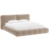 Tmavě béžová sametová dvoulůžková postel MICADONI Solange 180 x 200 cm