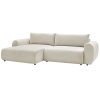 Béžová čalouněná rohová rozkládací pohovka Lucien 314 cm, levá
