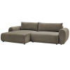 Hnědá čalouněná rohová rozkládací pohovka Lucien 314 cm, levá