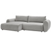 Světle šedá čalouněná rohová rozkládací pohovka Lucien 314 cm, levá