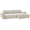Béžová čalouněná rohová rozkládací pohovka Lucien 314 cm, pravá