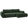 Zelená čalouněná rohová rozkládací pohovka Lucien 314 cm, pravá