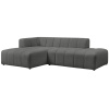Tmavě šedá bouclé rohová pohovka Annecy 262 cm, levá