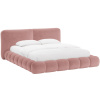 Růžová žinylková dvoulůžková postel MICADONI Solange 160 x 200 cm